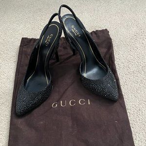 Gucci Black Crystal Heels (37.5)